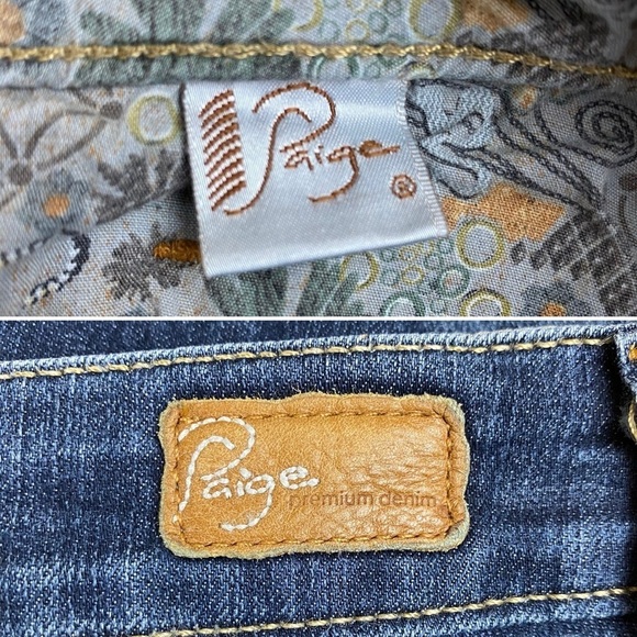 Paige Skyline Straight Leg Jeans Size 29 Dark Wash Stretchy Comfortable Mid Rise - Picture 11 of 16